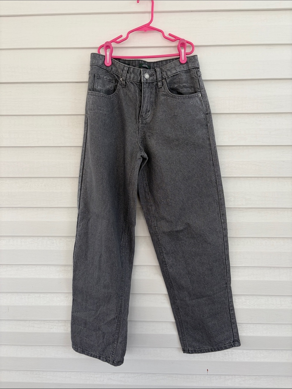 Wild Fable Gray 90s Relaxed Straight Jeans Diamond Textured Baggy Y2K Grunge